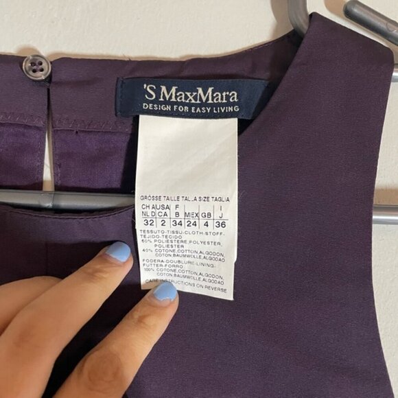 ‘S MAX MARA Purple Polyester / Cotton Sleeveless Shift Dress Size 2 - Picture 9 of 9